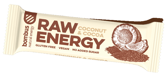 Barra BOMBUS Raw energy - Coconut+Cocoa 50g