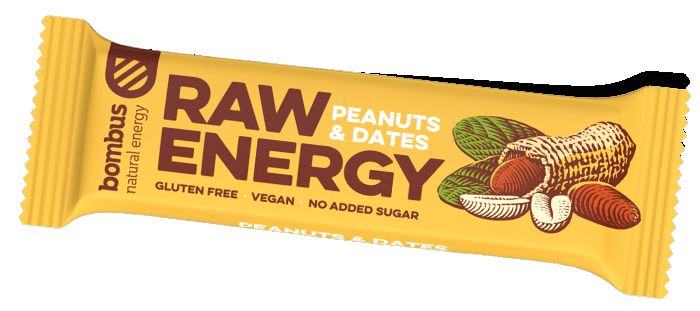 Barra BOMBUS Raw energy - Peanuts+Dates 50g