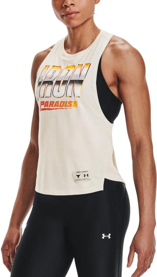 Camiseta sin mangas Under Armour UA Prjct Rock Iron Tank-WHT