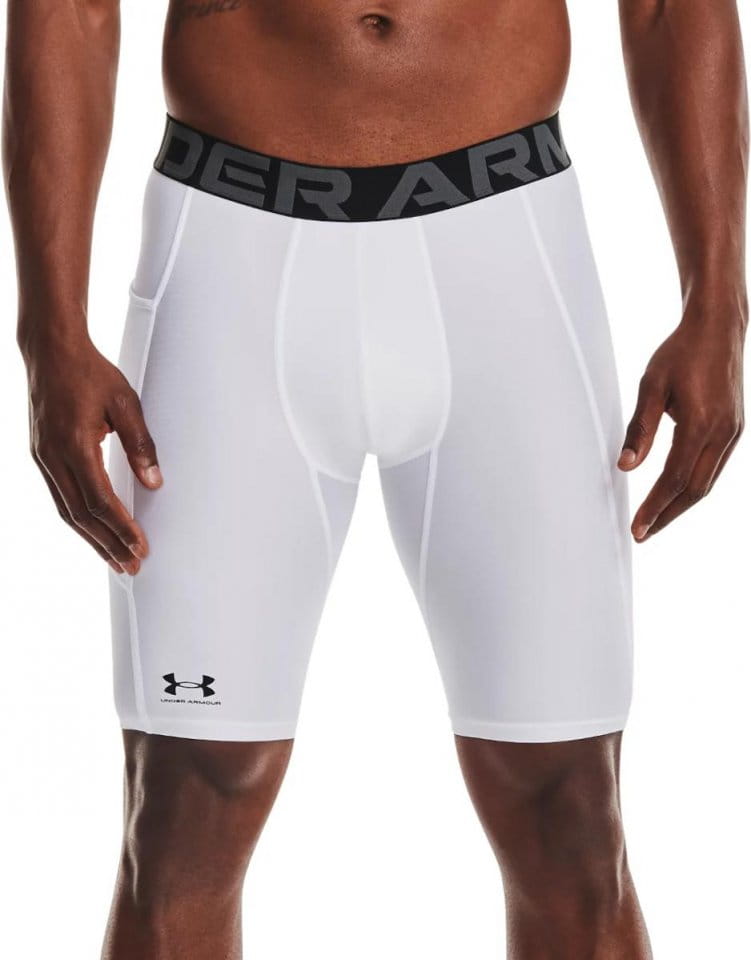 Pantalon corto de compresión Under UA HG Armour Lng Shorts-WHT