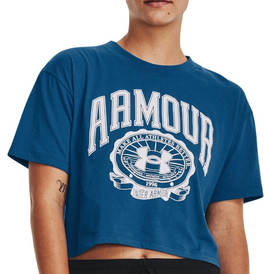 Camiseta Under Armour UA COLLEGIATE CREST CROP SS-BLU
