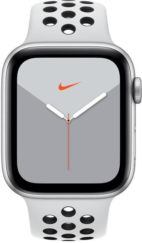Reloj Apple Watch Series 5 GPS, 44mm Silver Aluminium Case with Pure Platinum/Black Sport Band